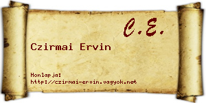 Czirmai Ervin névjegykártya