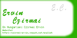 ervin czirmai business card